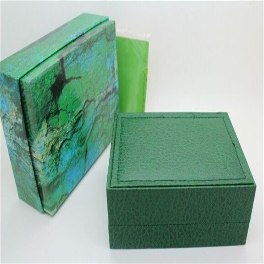 Boîtes de montre de luxe vertes avec boîte de montre originale ro papiers cartes portefeuille boîtes de luxe montres 299U