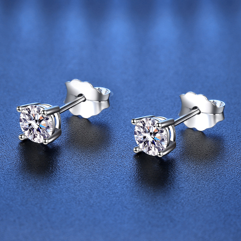 Trendig 5mm/9mm lab diamant stud örhänge 100% verklig 925 sterling silver smycken engagemang bröllop örhängen för kvinnor män bijou