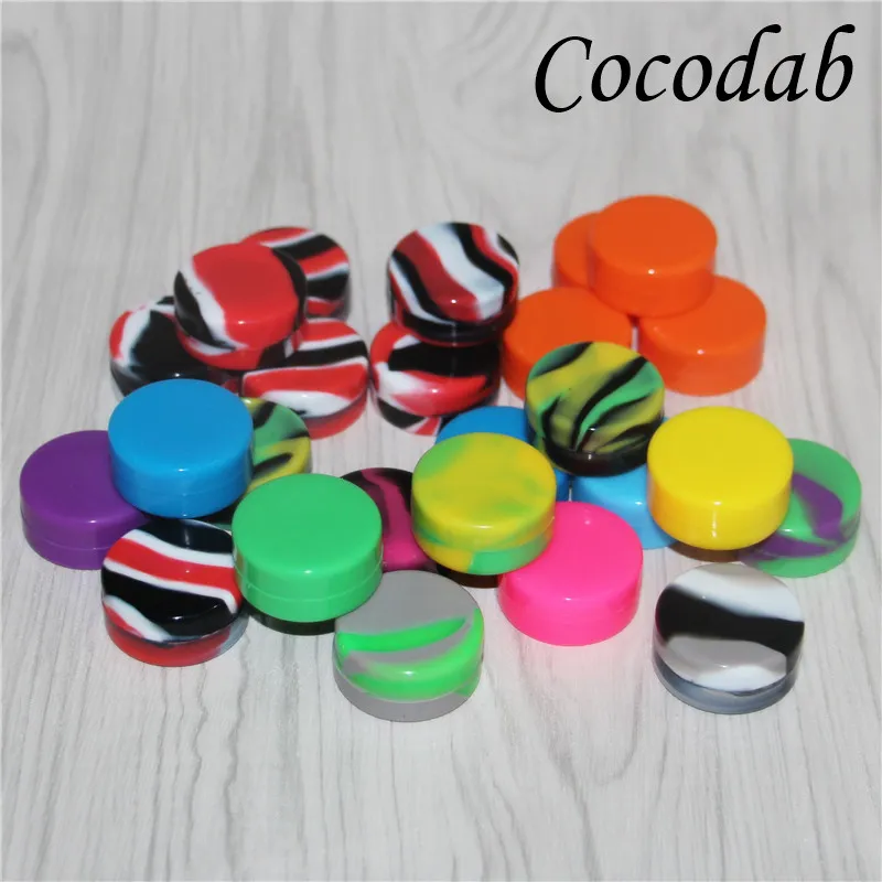 Wax containers silicone box 3ml 5ml 10ml 22ml Non-stick silicon container food grade jars dab tool storage jar oil holder for vaporizer FDA