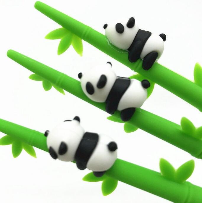 Kırtasiye sevimli çizgi film büyük panda bambu salıncak jel kalem okulu moda ofisi kawaii malzemeleri hayvanlar