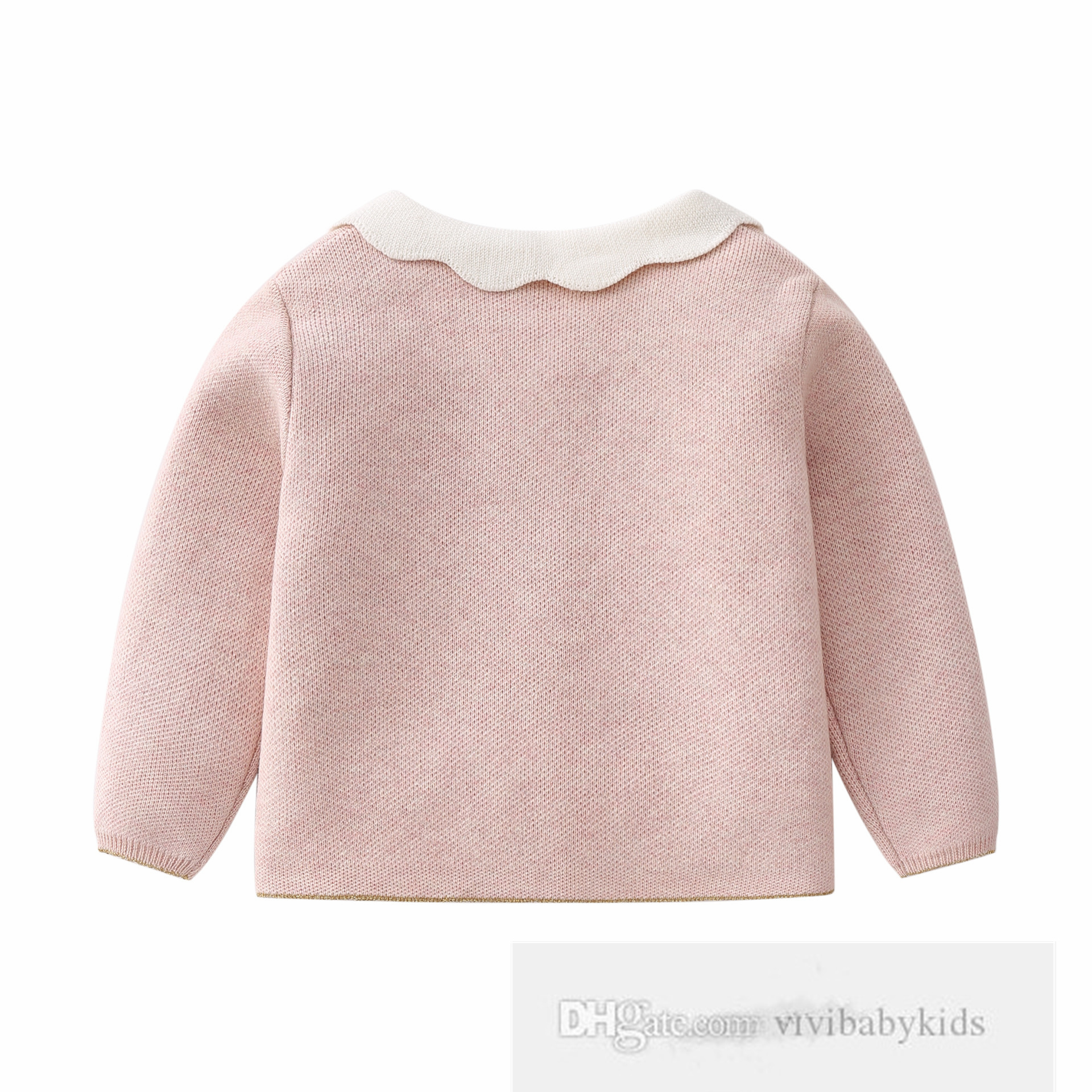 Dame-Stil kleine Mädchen gestrickte Kleidung Sets Kleinkind Kinder Blütenblätter Revers Langarm Pullover Strickjacke Rock 2 Stück Kinder rosa Prinzessin Outfits Z6640