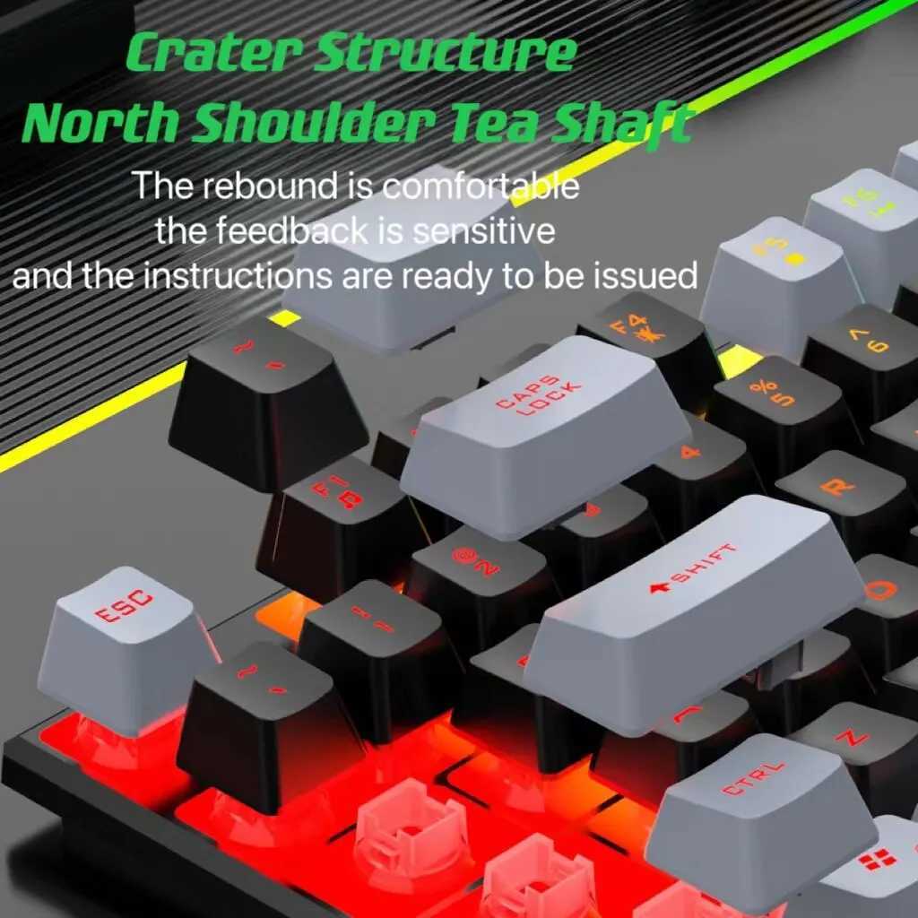 Tangentbord trådbundna tangentbord och musuppsättning USB -lysande mekaniska tangentbord och musuppsättning för PC -bärbar datorspel Officel240105