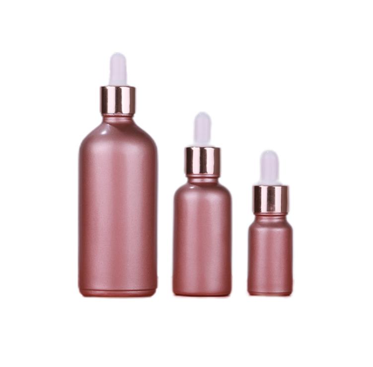 30 ml matt-roségoldene Glas-Serum-Tropfflaschen mit flüssigen Reagenz-Tropfern für Aromatherapie, ätherisches Öl, Parfüm, Tinktur SN6318