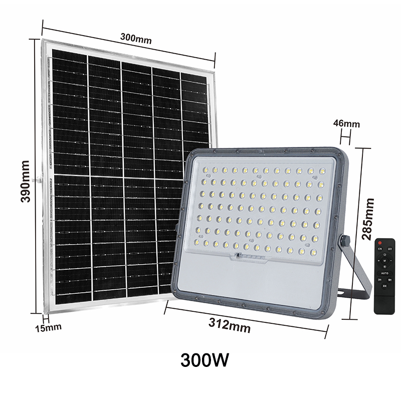 100W 200W 300W 400W LUMIÈRE SOLAIRE SOLAR FINDE ALIMPROPINE ALIMINUM LUMIÈRE BLANC RVB RHB PEUNER POUR GARDING YARD GARAGE