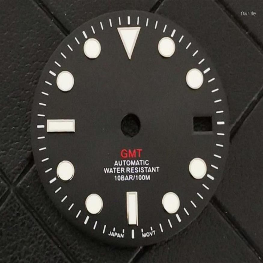 NH34 GMT Movement220H用の修理キット29mm緑色の光沢のあるサンバーストダイヤルを見る