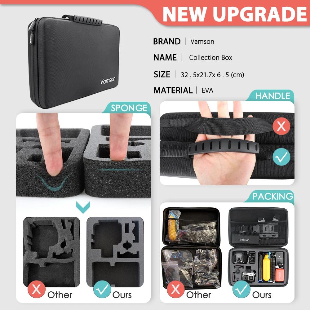 Tillbehör Vamson för GoPro Accessories Set For Go Pro Hero 11 10 9 8 7 6 5 Kit Selfie Stick för Insta360 för Osmo Action för Yi Case VS77