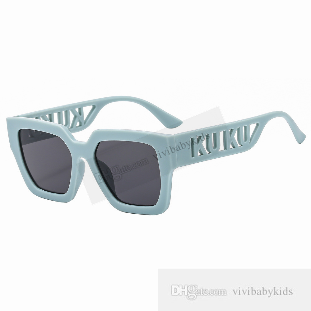 Mode enfants larges lunettes de soleil INS garçons filles lettre creuse cadre carré lunettes de soleil enfants Uv 400 lunettes polarisées écran solaire S1018