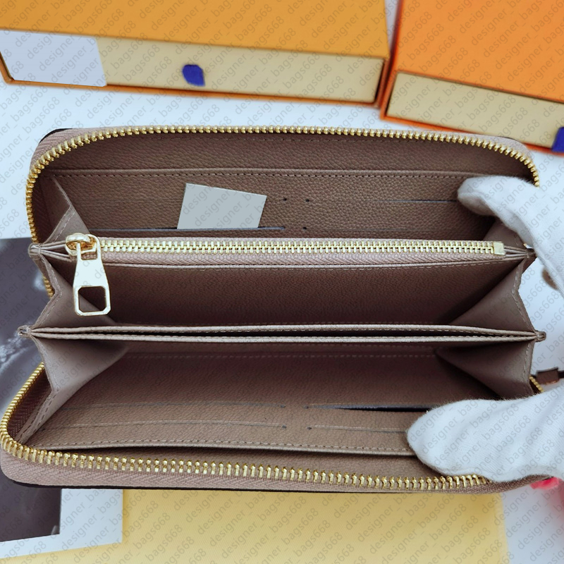 Designer plånbokväska väska högkvalitativa plånboksäckar modekorthållare äkta läder kvinnor väskor präglad blomma lång plånbok kort plånbok designer koppling väskor dam
