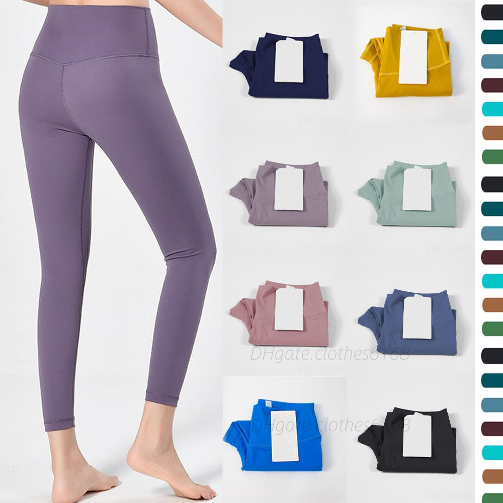 LL Lu Lemon Leggings da Donna Pantaloni da Yoga Joggers Naked Feeling Nylon Alta Elasticità Leggings a Vita Alta Push Up Sexy da Corsa Collant da Palestra Abbigliamento Atletico Femminile Taglia S-XL