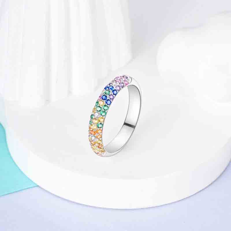 925 Cz Pierścionki zaręczynowe dla kobiet 100% 925 Srebrna ręka Słoneczna Słońce Księżyc Kolorowe pierścienie cyrkonu Romantyczne weselne biżuteria Walentynki