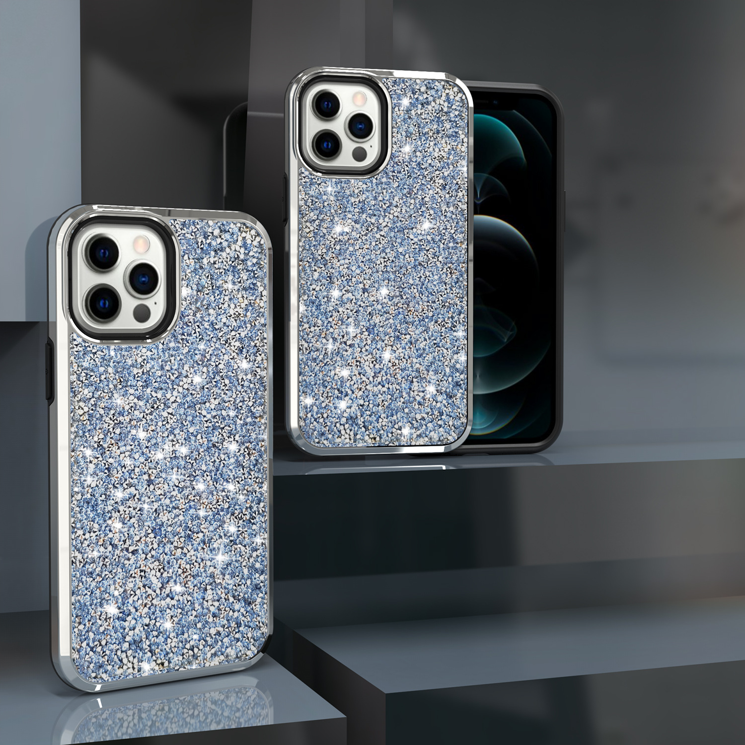 Capa de telefone Casos de strass Luxo moda diamante galvanizado para iphone 13 13pro 13promax samsung S22 S22PLUS S22ULTRA e Motorola com oppbag