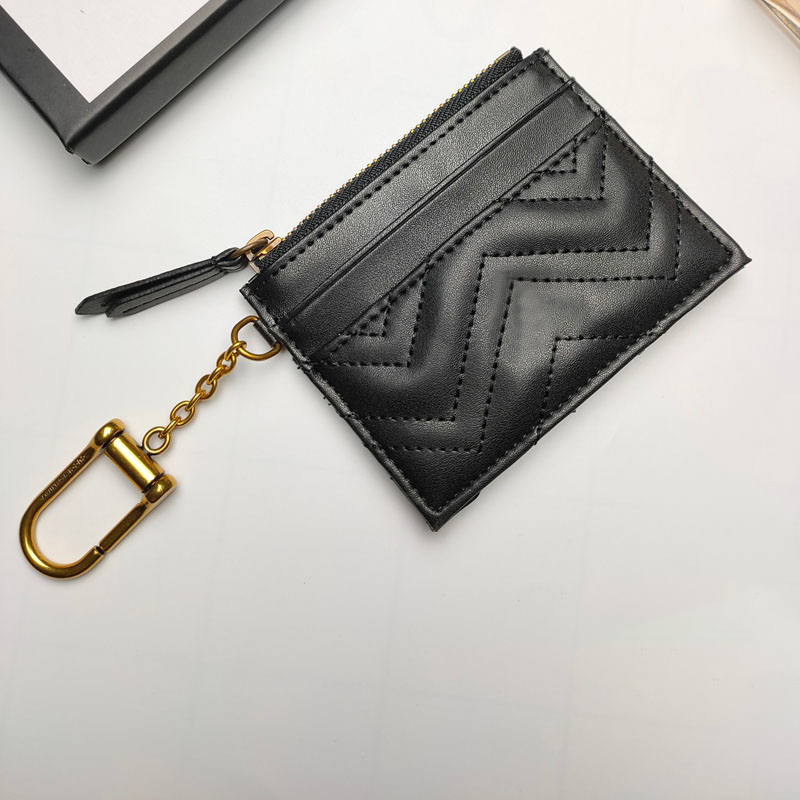 Designer Card Holders Women Pochette Cles Luxury Men Credit Card Holder Wallet Fashion Business Cardholder Pouch Ring Chain Mini Coin Purse Charm Unisex Cards Bag