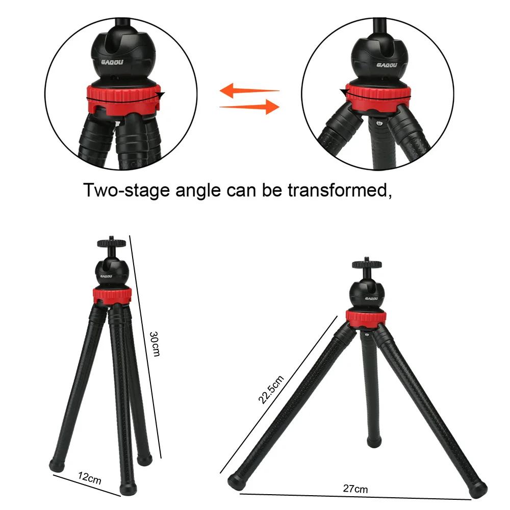 Monopods gaqou bärbara stativ flexibel bläckfisk rese mini mobiltelefon stativfästet monopod selfie pinne för iPhone dslr kamera gopro