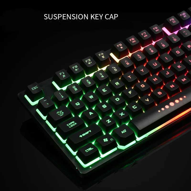 Tangentbord K87 Mekaniskt Gamer Keyboard 87 Keys USB Wired Gaming PC Keyboard RGB LED Seven-Color Backlight för Mac OS 10.2 Win XP/7/8/10L240105