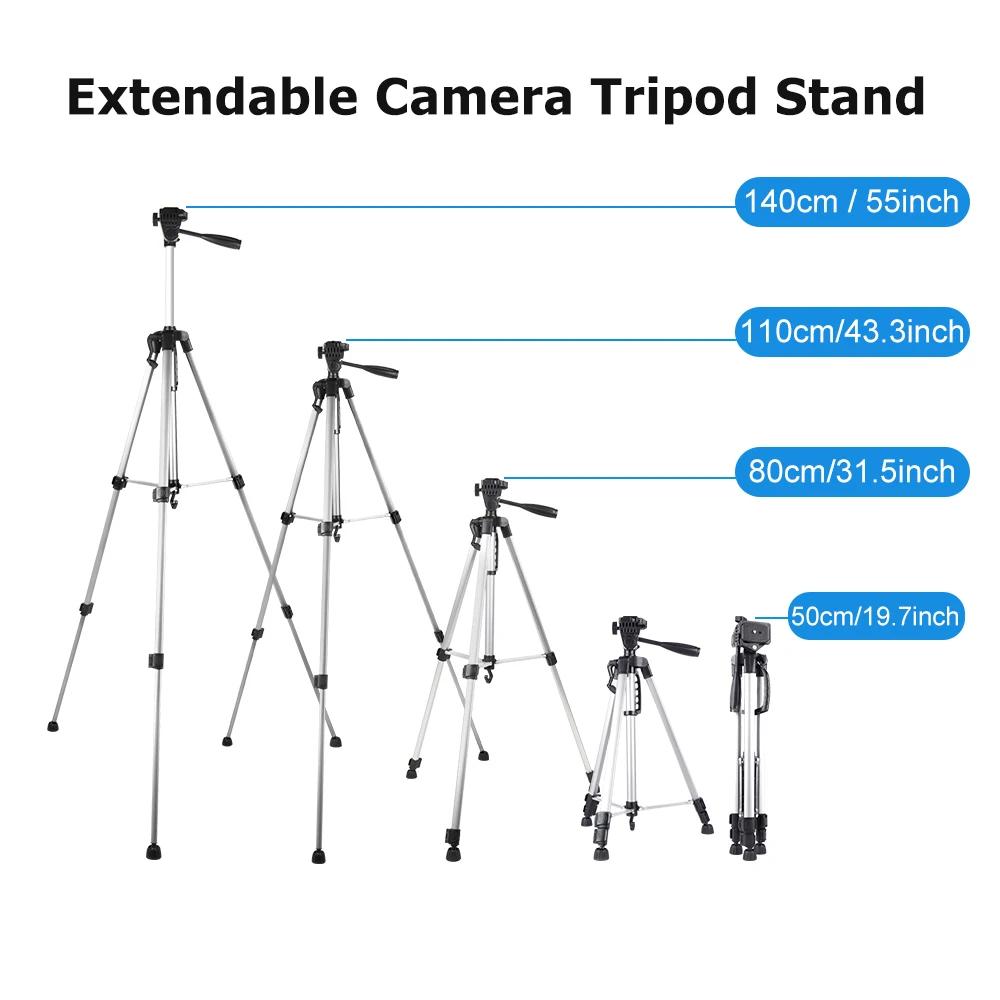 Statyw 140 cm profesjonalny aparat statyw z klipem telefonicznym Universal Lightweight Stand Tripod do GoPro Smartphone YouTube Strzelanie wideo