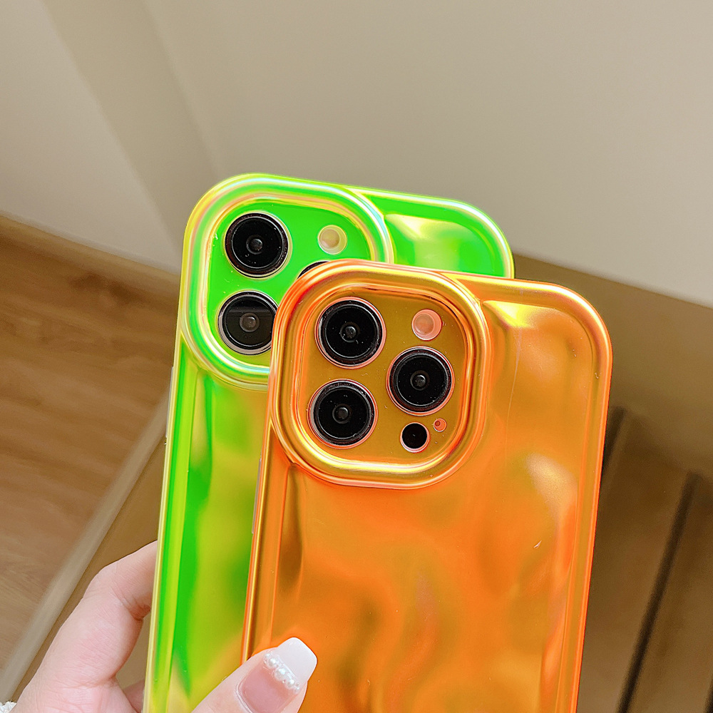 Futerał z meteorytem 3D dla iPhone'a 15 14 13 12 11 Pro Max Fluorescencyjny kolor kameleon miękka okładka 