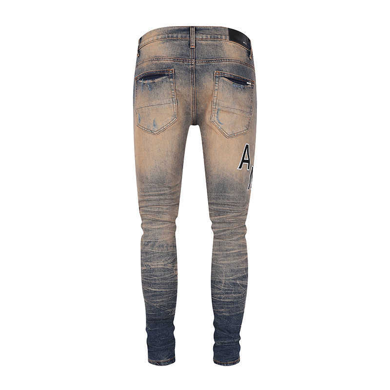 Men's Jeans New Letter Embroidered Earth Dark Men's Jeans