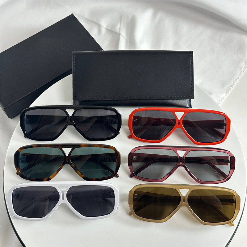 Womens rectangular frame sunglasses designer color changing UV400 resistant lenses fashionable letters multi colored legs optional with box SL569