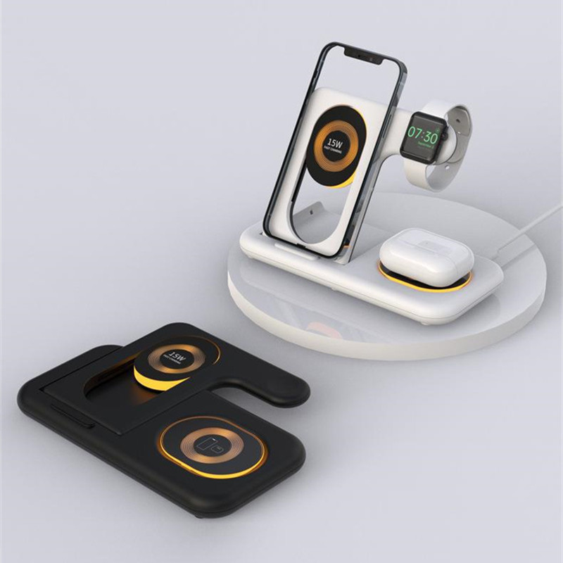 15 W 6-in-1 kabellose Ladestation kompatibel für iPhone 15 14 13 12 11 Apple Watch AirPods Pro Schnellladegeräte für Smartphones DHL