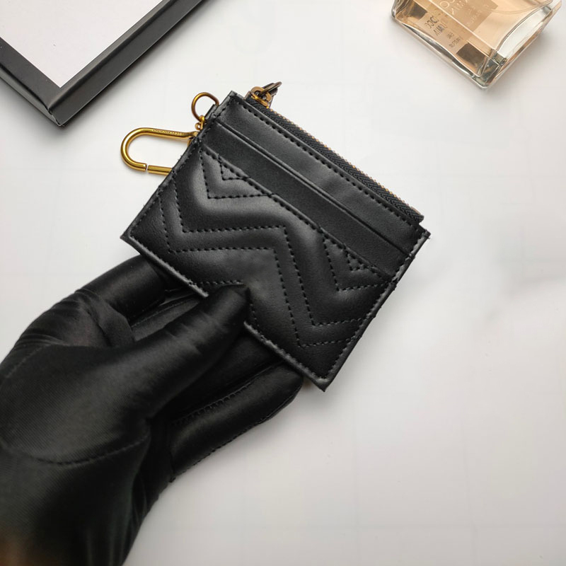 Titulaires de cartes de créateurs Femmes Pochette Cles Luxe Hommes Titulaire de la carte de crédit Portefeuille Mode Titulaire de la carte d'affaires Pochette Bague Chaîne Mini Porte-monnaie Charme Toile Sac en cuir