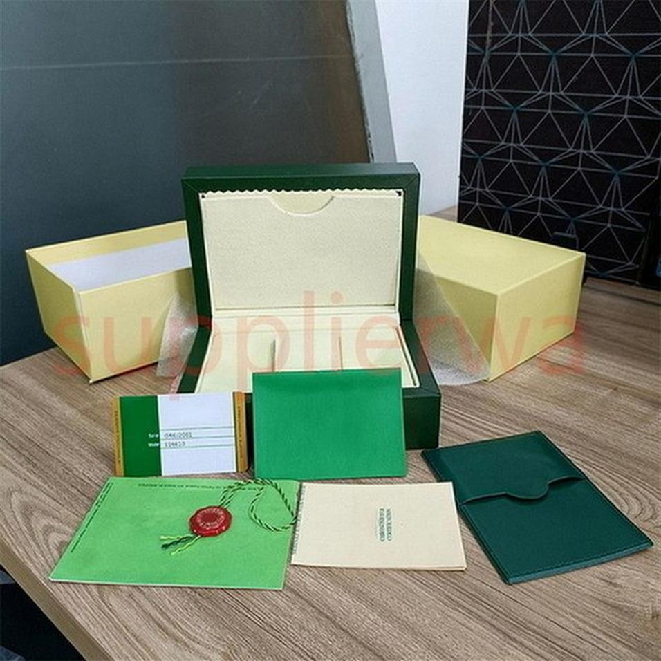 U1 2022 rolex luxo caixas verdes dos homens para original nner exterior relógios da mulher caixas masculino relógio de pulso presente certificado bolsa b294q