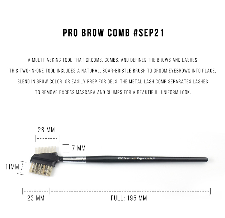 Makeup Brush Pro Brow Comb #21 Kosmetiska verktyg för ögonbrynen Definer Lash Brush