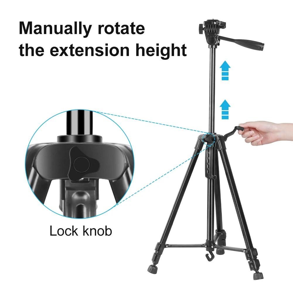 Statyw 140 cm profesjonalny aparat statyw z klipem telefonicznym Universal Lightweight Stand Tripod do GoPro Smartphone YouTube Strzelanie wideo