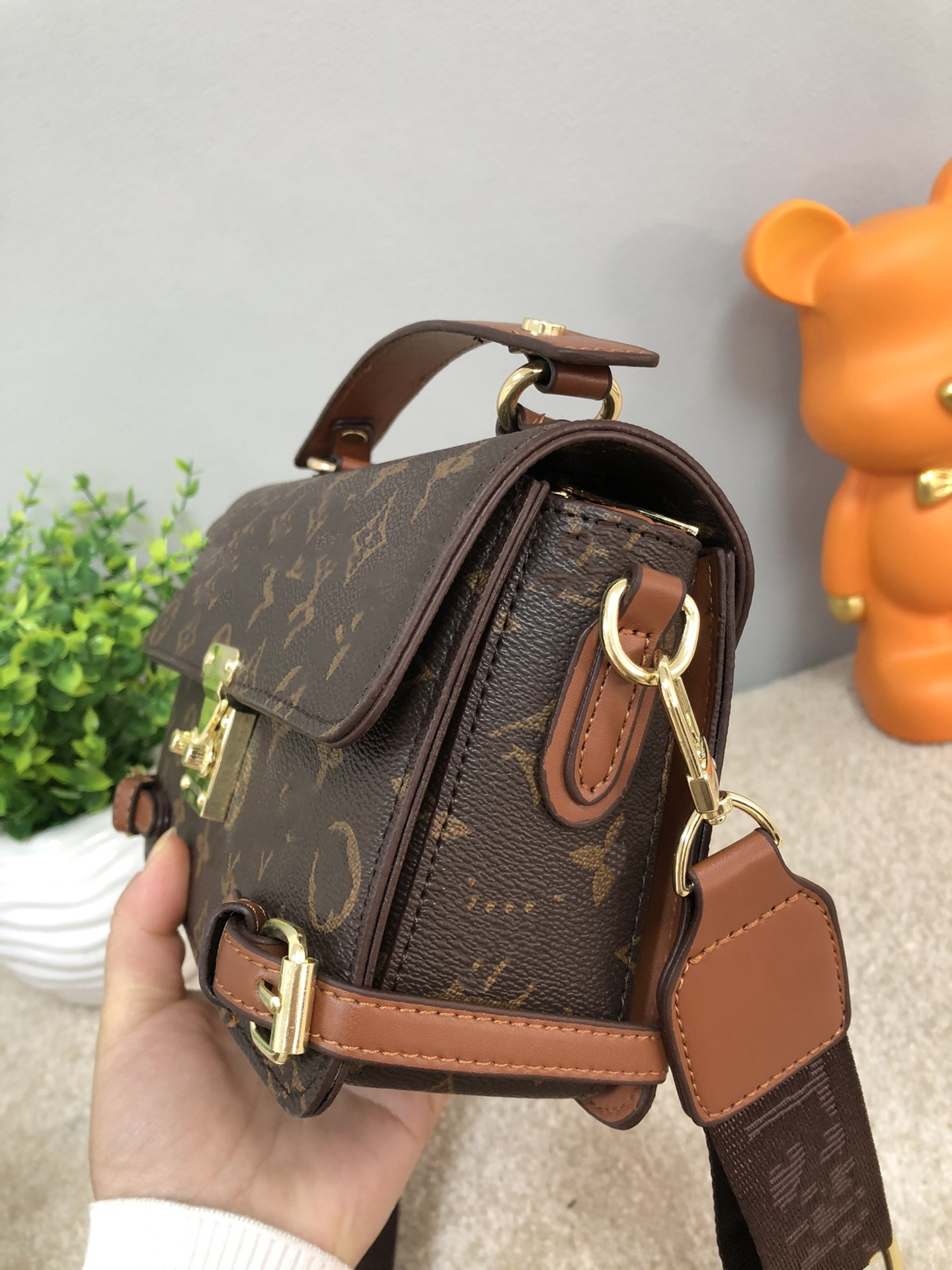 Fashion Women's Bags New Fashion Printed Shoulder Portable Small Square Bag All-Match Advanced Texture Messenger Bag