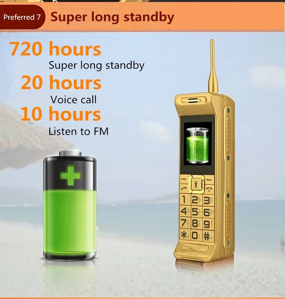 Unlocked Long Standby Retro Phone 2.2Inches Dual Sim Cards Mp3 Big Battery 6800mAh Bluetooth Låst upp mobiltelefon Ancient Dual Sim Mobiltelefon