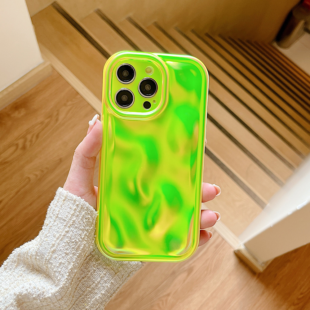 Futerał z meteorytem 3D dla iPhone'a 15 14 13 12 11 Pro Max Fluorescencyjny kolor kameleon miękka okładka 