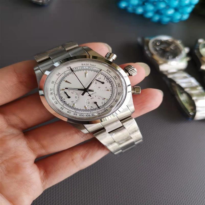 Montre Vintage perpétuelle Paul Newman VK63 mouvement Quartz chronomètre mâle horloge en acier inoxydable hommes montres 37mm montres R86235q