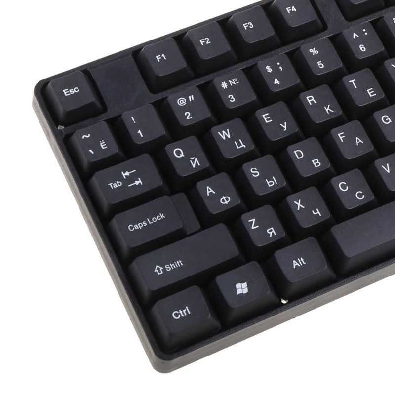 Клавички 104 Ключ полноразмерные российские/английские молчаливая клавиатура водонепроницаем