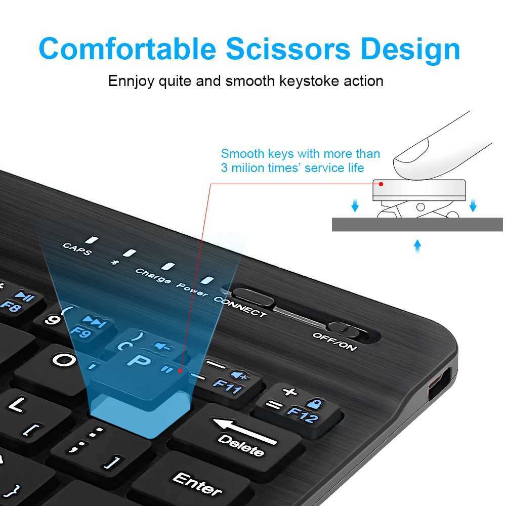 Keyboards Bluetooth wireless keyboard mini keyboard suitable for laptops tablets phones iPads rechargeable gaming keyboards Android iOS WindowsL2404