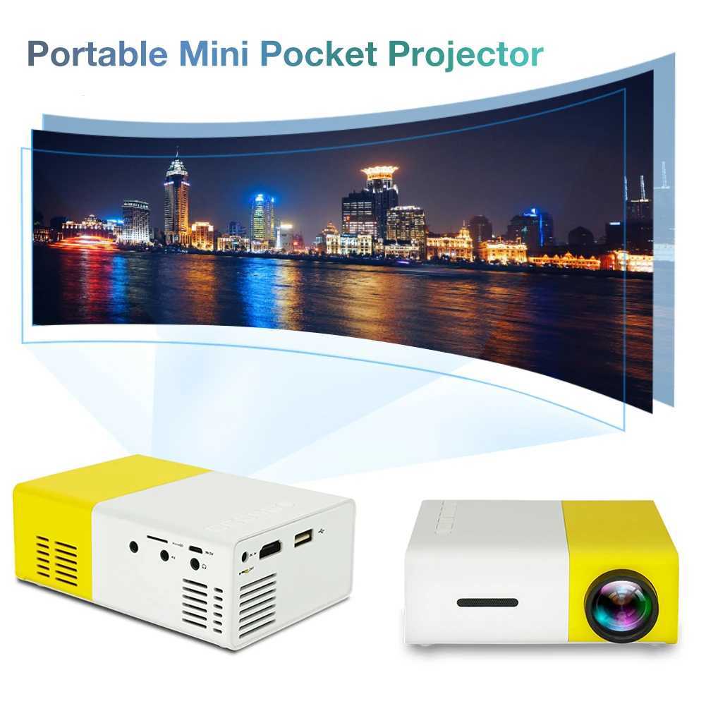 أجهزة العرض الجديدة YG300 MINI 1080P Projector YG300 ترقية الإصدار 600 LUMEN 320X240P HDMI AUDIO AUDIO MEDIO Home Player Beamerl240105