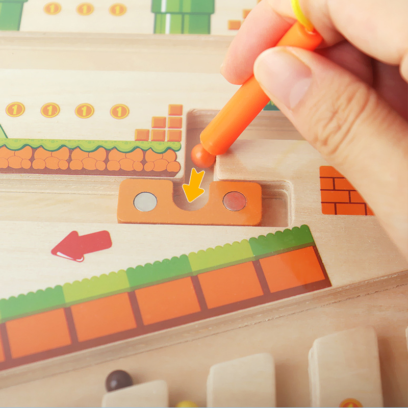 Labyrinthe magnétique de couleurs et de chiffres, puzzle en bois, tableau d'activités, apprentissage éducatif, comptage, jouets assortis pour les tout-petits et les enfants, garçons, filles, enfants d'âge préscolaire