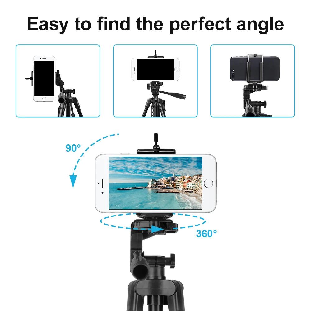 Statyw 140 cm profesjonalny aparat statyw z klipem telefonicznym Universal Lightweight Stand Tripod do GoPro Smartphone YouTube Strzelanie wideo