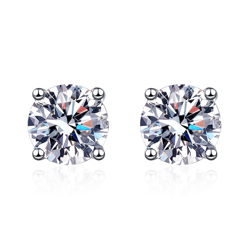 Trendy 5mm/9mm Lab Diamond Stud Earring 100% Echt 925 sterling zilveren Sieraden Engagement Bruiloft Oorbellen voor Vrouwen mannen Bijou