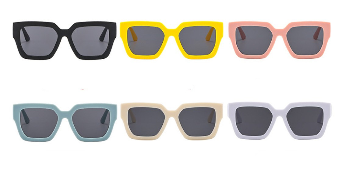 Mode Kinder breite Sonnenbrille INS Jungen Mädchen hohlen Buchstaben quadratischen Rahmen Sonnenbrille Kinder UV 400 polarisierte Brillen Sunblocker S1018