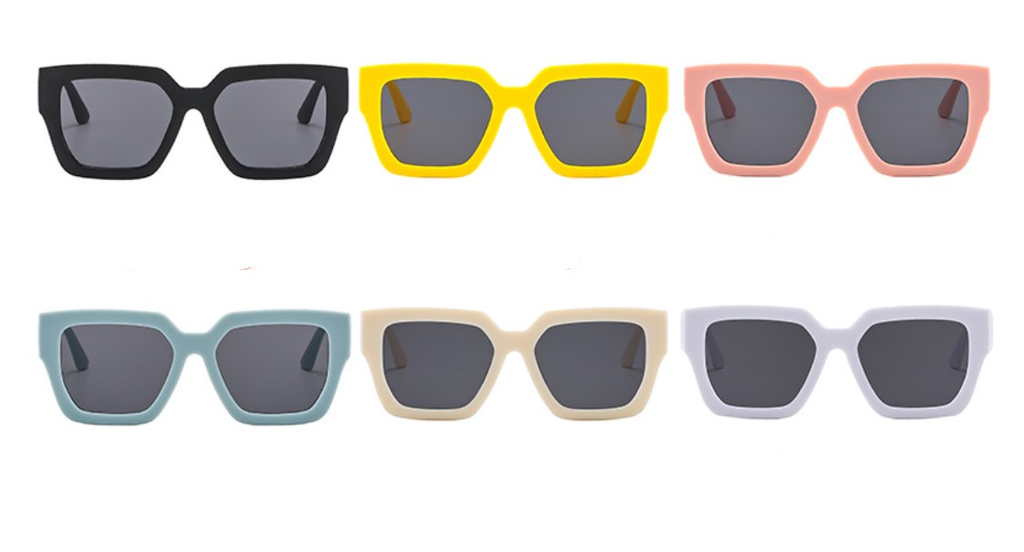 Moda Niños gafas de sol anchas INS niños niñas letra hueca marco cuadrado gafas de sol niños Uv 400 gafas polarizadas bloqueador solar S1018