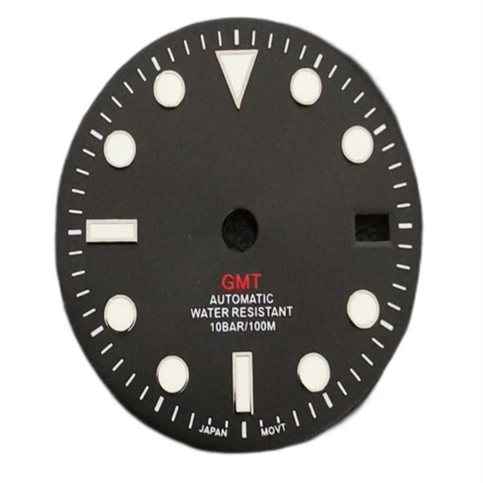 NH34 GMT Movement220H用の修理キット29mm緑色の光沢のあるサンバーストダイヤルを見る