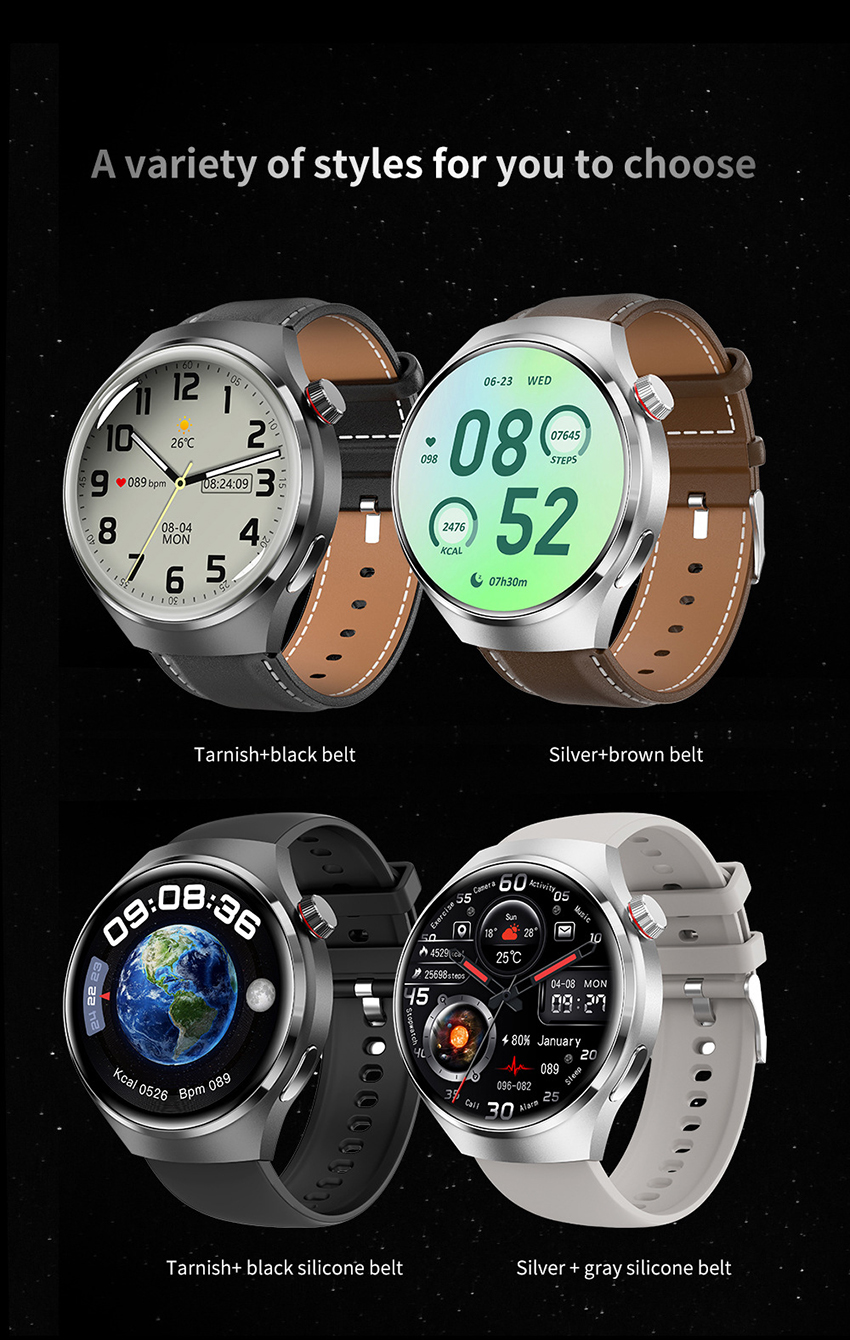 2024 Huawei Xiaomi GT4 Pro Smart Watch Men NFC GPSトラッカーAMOLED 360*360 HDスクリーン心拍数bluetoothコールスマートウォッチの新規