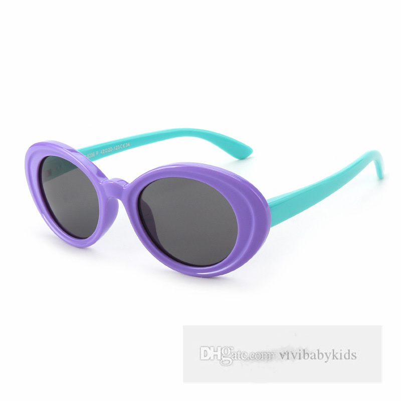 أزياء الأطفال النظارات الشمسية الفتيات السيليكون الإطار البيضاوي نظارة شمسية الصيف الأطفال الاستقطاب UV 400 نظارات واقية من شاطئ شاطئ الشمس الظل Z6662