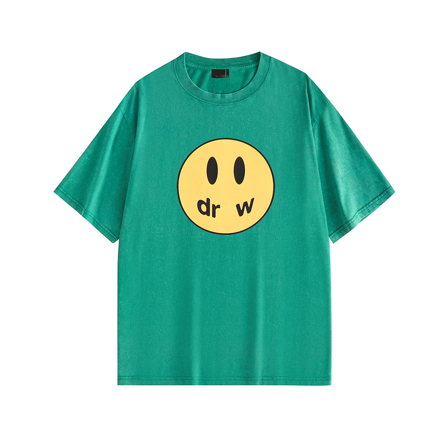 Women's T-shirt designer y2k round neck short sleeved pure cotton couple T-shirt with smiling face pattern fashionable trend