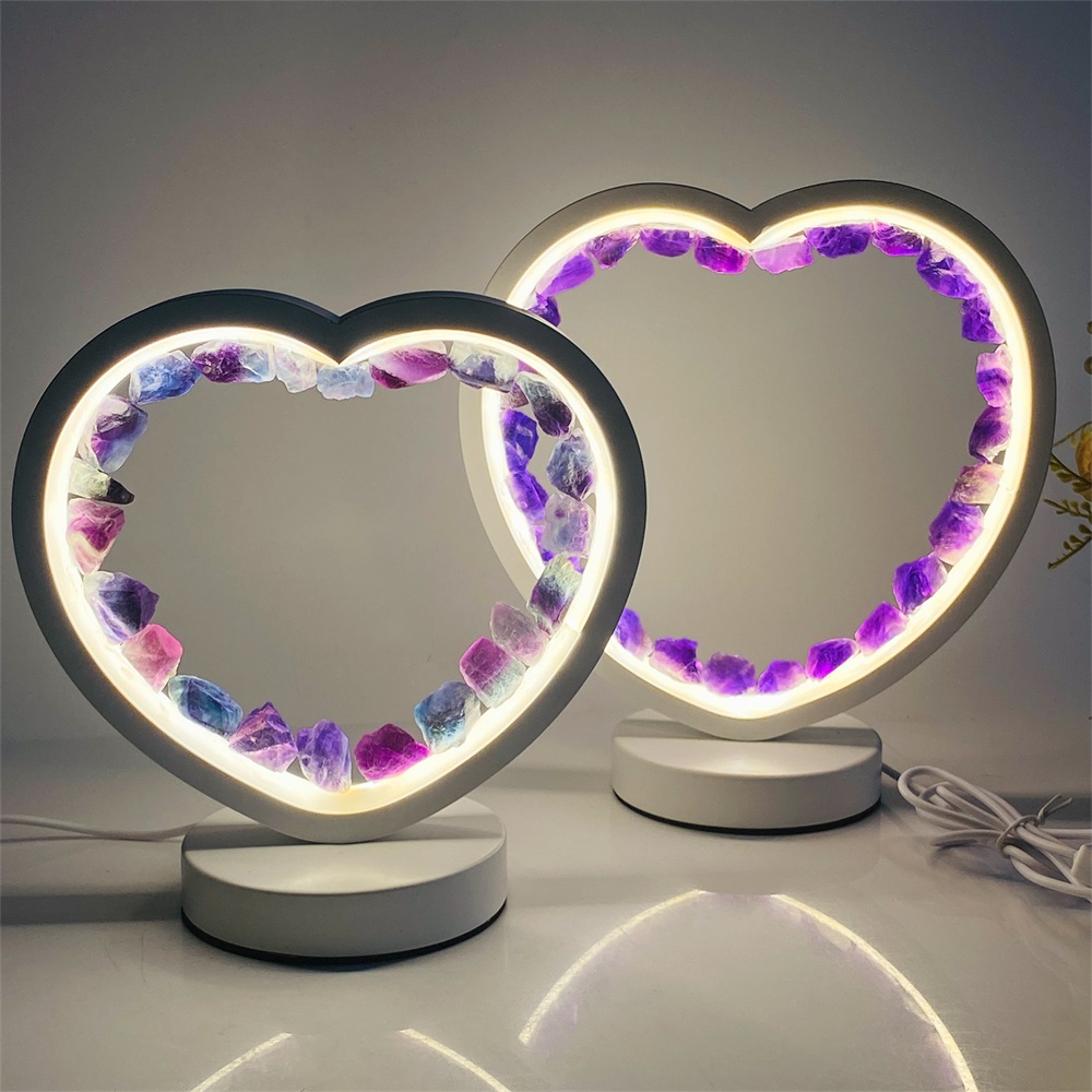 Prezent Naturalny kwarc kryształ lampa stołowa medytacja leczenia klastra próbek domowy światło światło