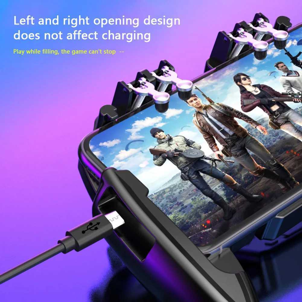 Game Controllers Joysticks M11 6 Fingers Gamepad Mobile Phone Shooting Gaming Button Triggers Gamepad with Cooling Fan for PUBG Game Controller Joystick
