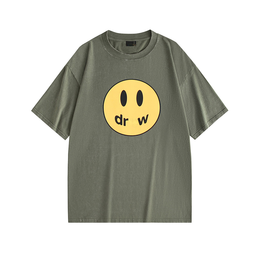 Women's T-shirt designer y2k round neck short sleeved pure cotton couple T-shirt with smiling face pattern fashionable trend