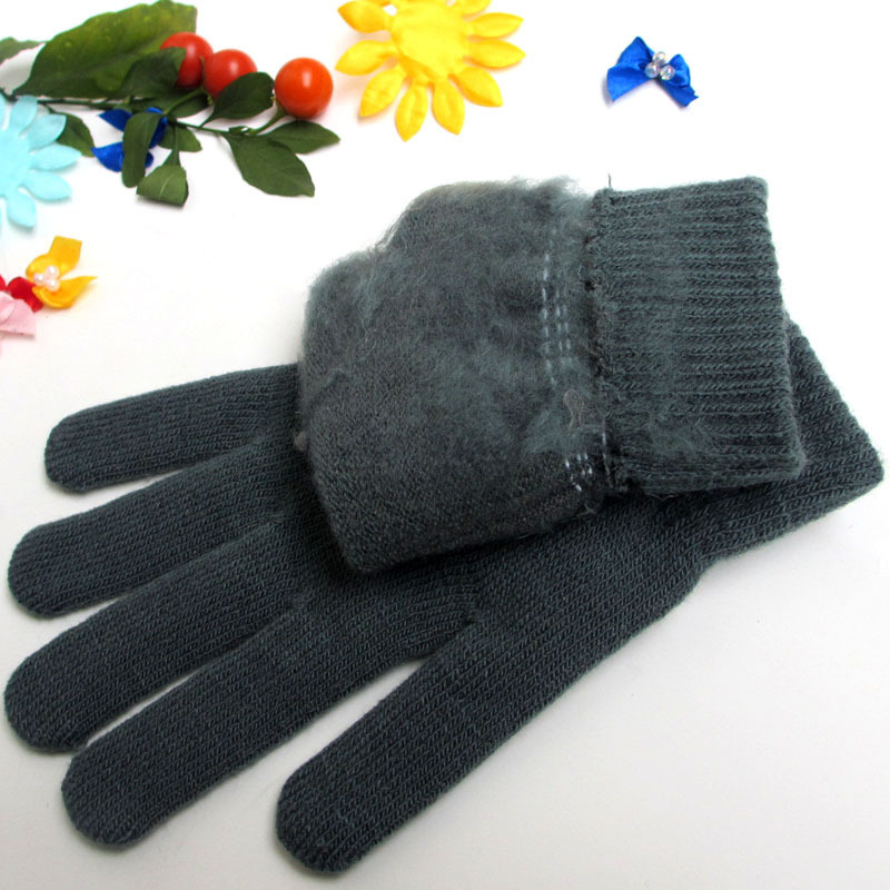 Solid Color warm Knitted Finger Gloves Candy Colors mens women Knitted Gloves Full Finger Stretch Mittens adult bike cycling warm gloves DF343