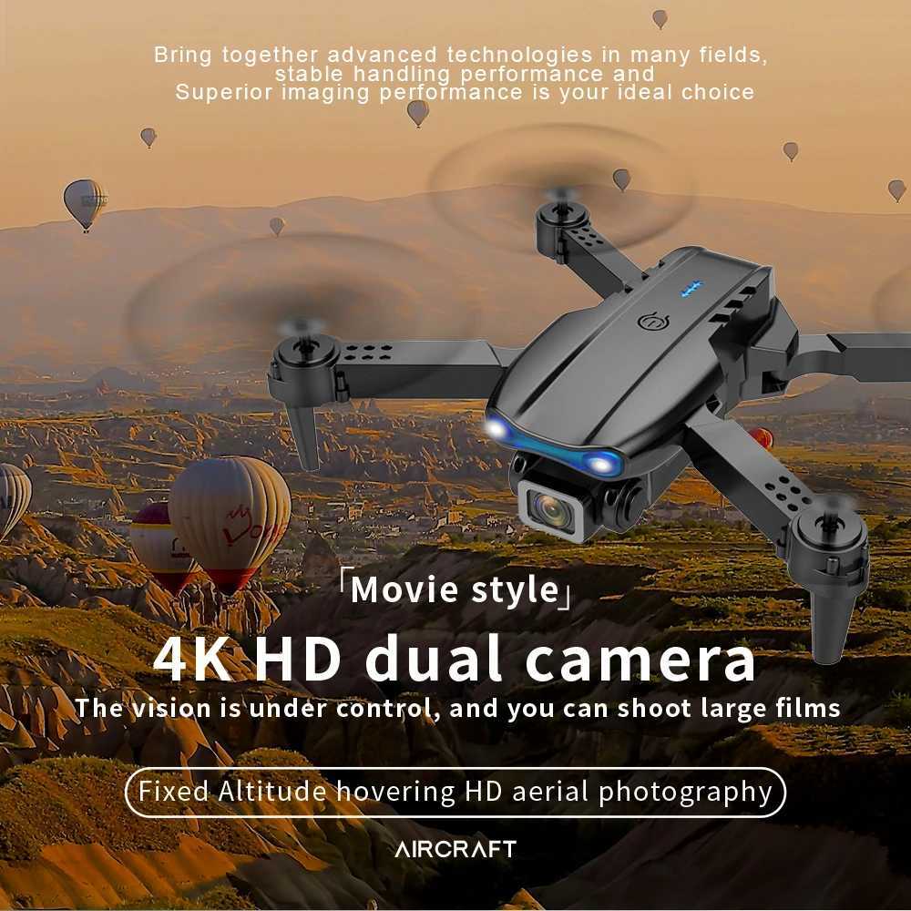 Drones E99 K3 RC Drone pliable maintien d'altitude quadrirotor avec positionnement de flux optique HD photographie aérienne avion RC véhicule aérien