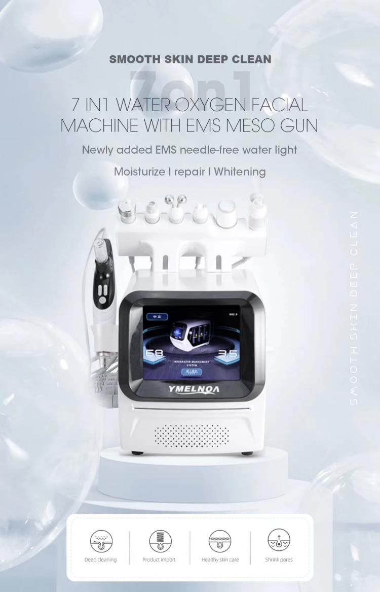 Newest 7 in 1 Hidrafacial microdermabrasion machine hydrodermabrasion diamond peeling facial machine with ems rf needless mesogun