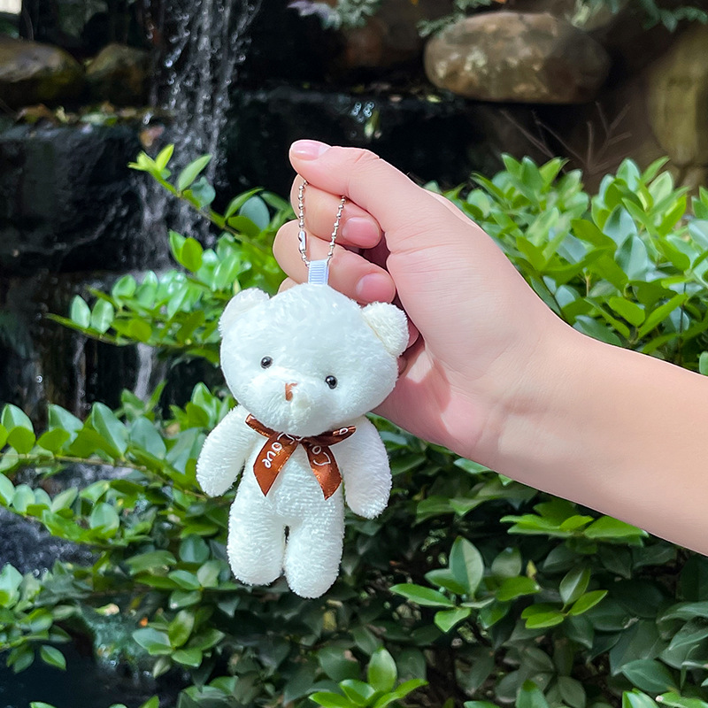 Urso de pelúcia chaveiros de pelúcia bonito pequeno urso de pelúcia pingente boneca chaveiro atacado para sacos chaves do carro presentes para crianças meninos meninas